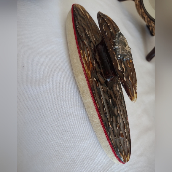 Antique Faux Antler Vanity Set with Sterling Cartouches - Picture 10 of 16